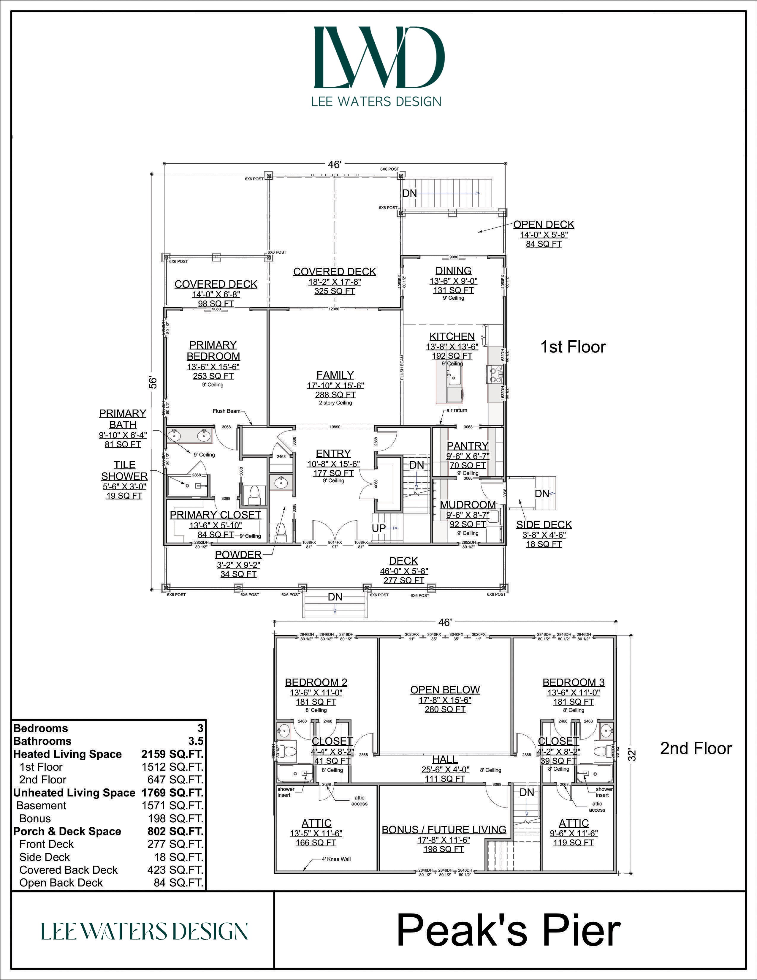 Floor Plan for Peak's Pier