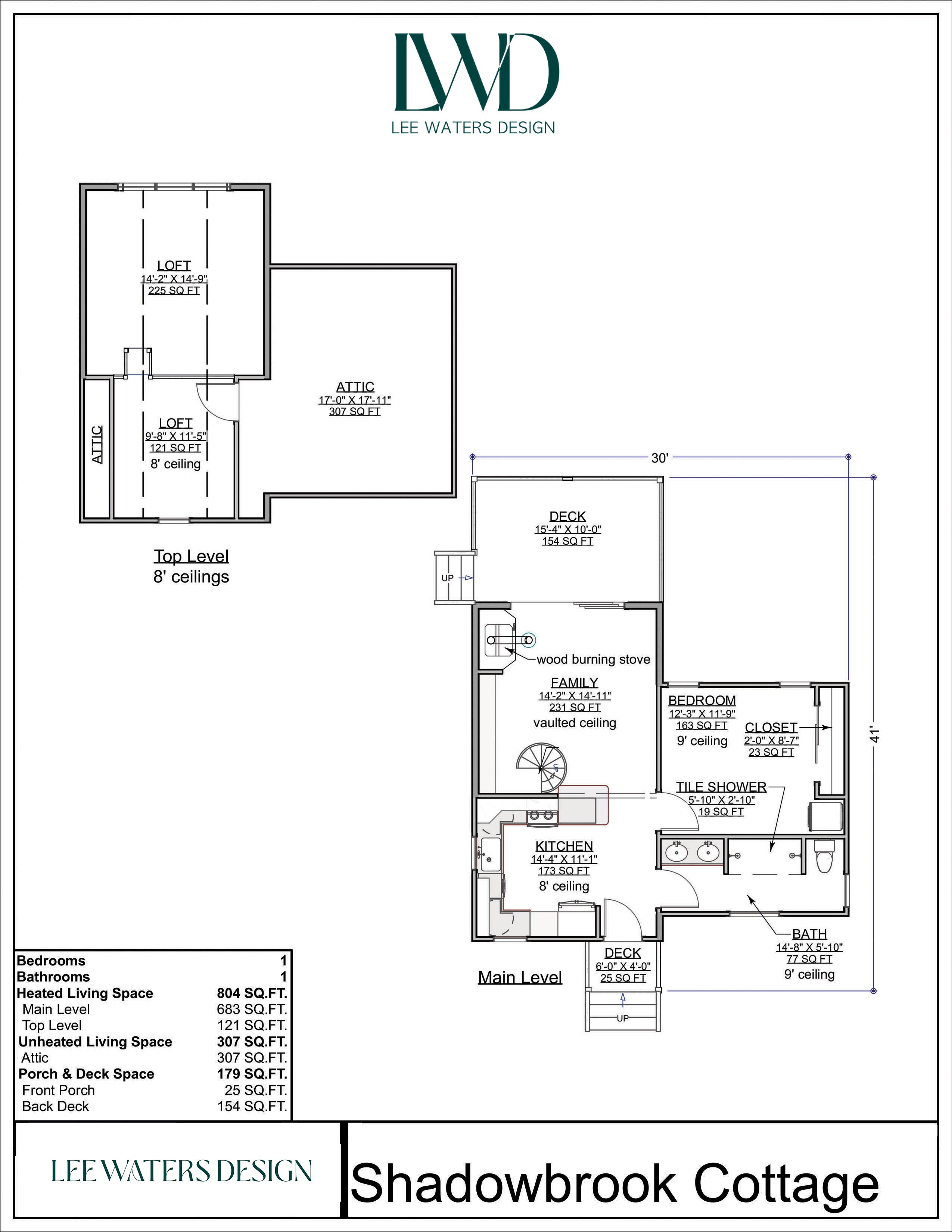 Floor Plan for Shadowbrook Cottage