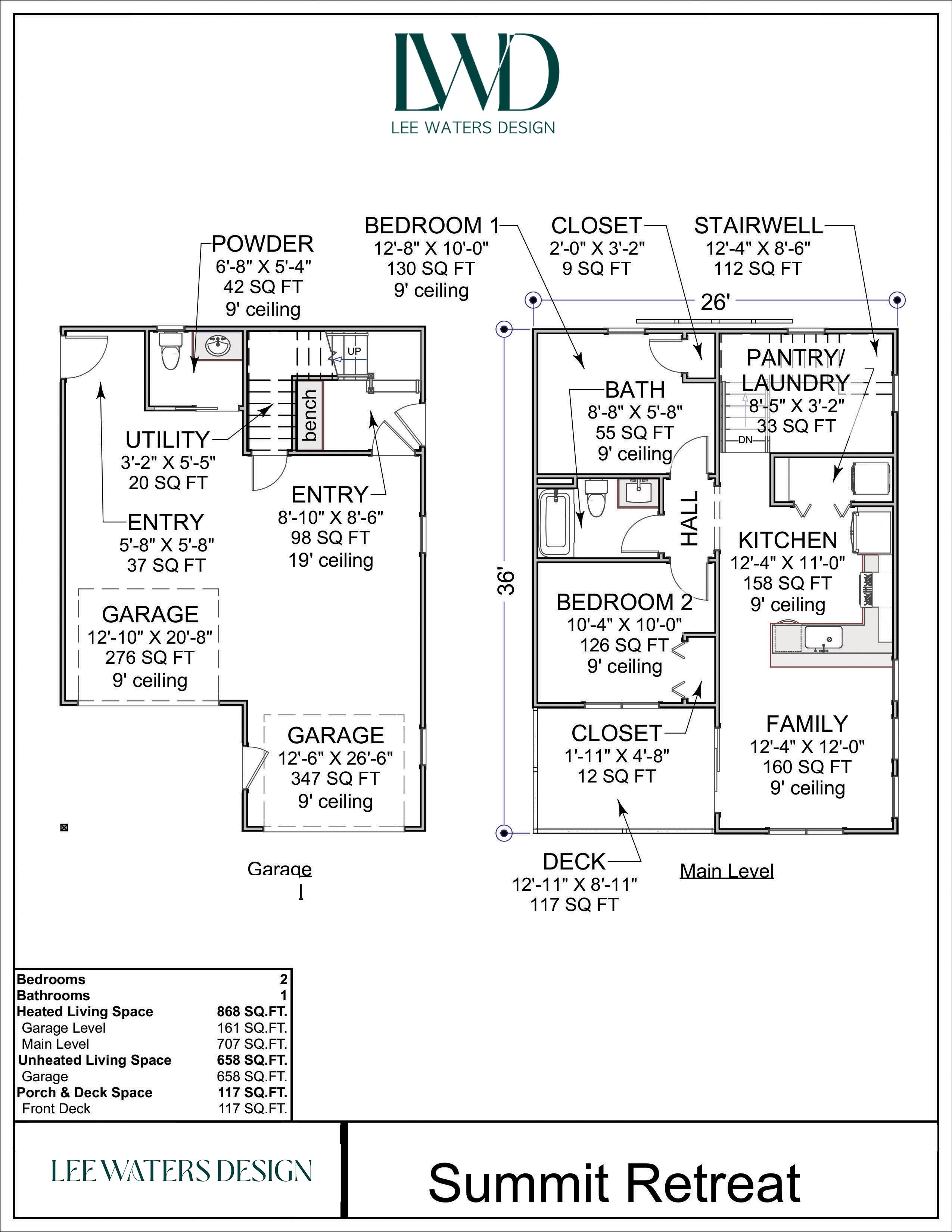Floor Plan for Summit Retreat