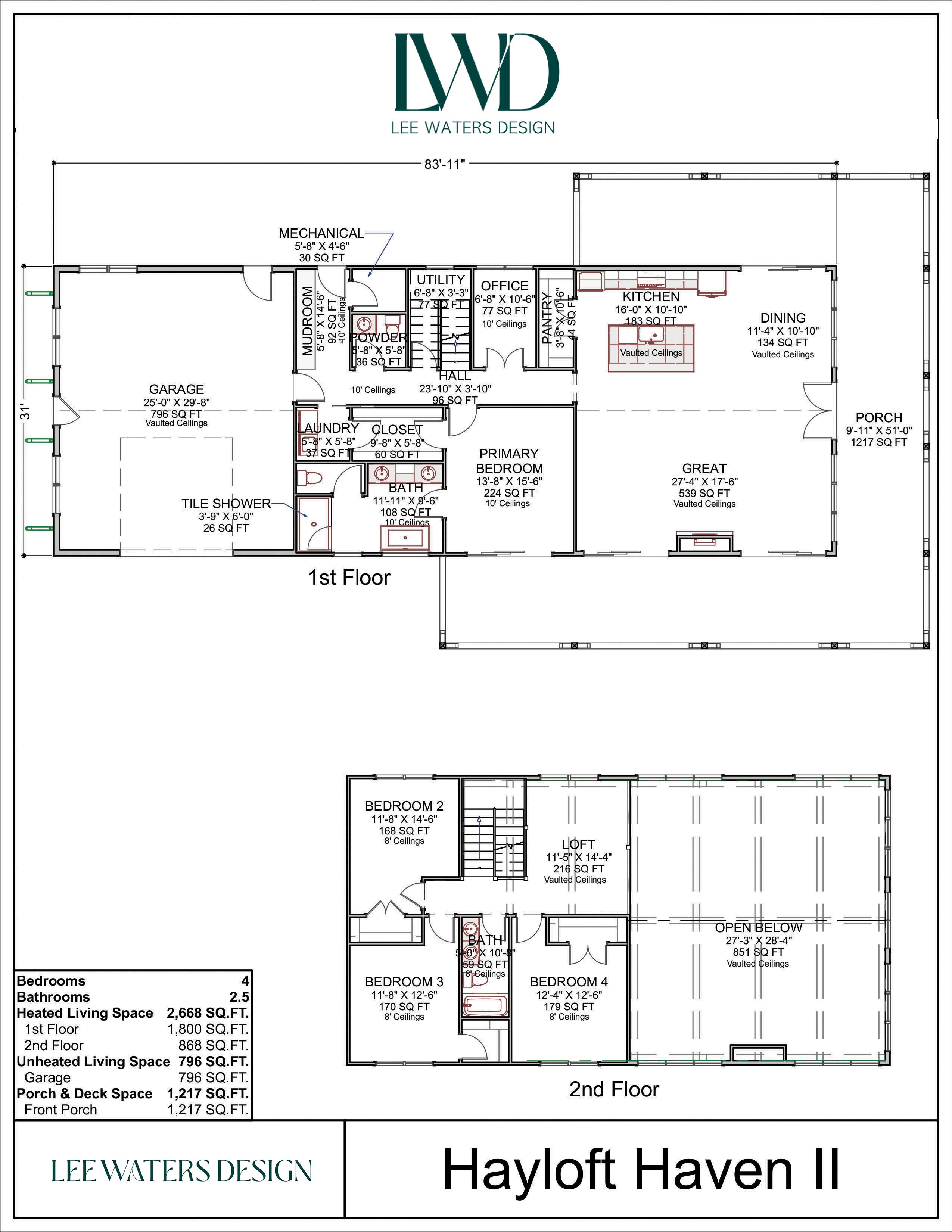 Floor Plan for Hayloft Haven II